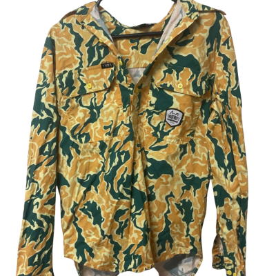  Mens Trademutt   Size M Long Sleeve Shirt Camouflage / Gold / Green / Yellow 