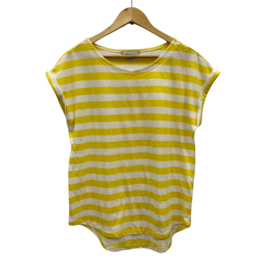 GRAE Basics Women's Cotton Tee Size M Striped / White / Yellow 