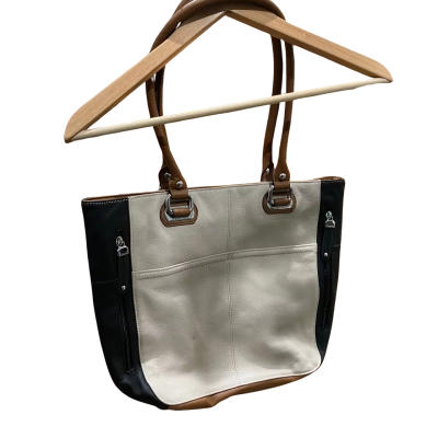 Tignanello Womens Tote Bag Black  / Brown / Cream 
