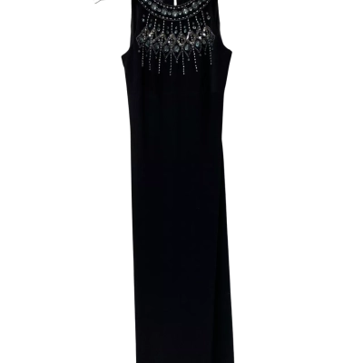  MRK Womens Size 10 Long Sleeve Maxi Dress Black  