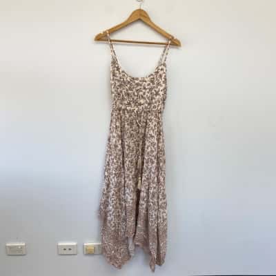 Jay Jays Floral Beige Brown Maxi Dress Size 12