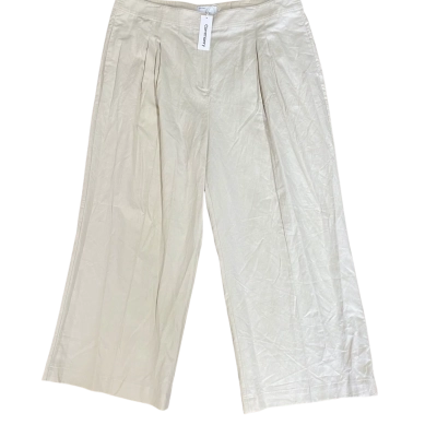 Commonry Women's Wide-Leg Cotton-Linen Blend Pants Size 20 Light Beige 