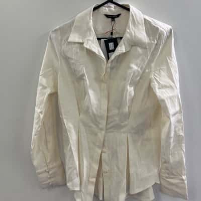 Portmans Womens  Size 10 Long Sleeve Top Cream 