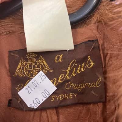  Womens  Size S Fur Coat Brown 