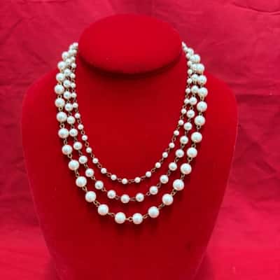  Women's Multi Strand Faux Pearl Necklace