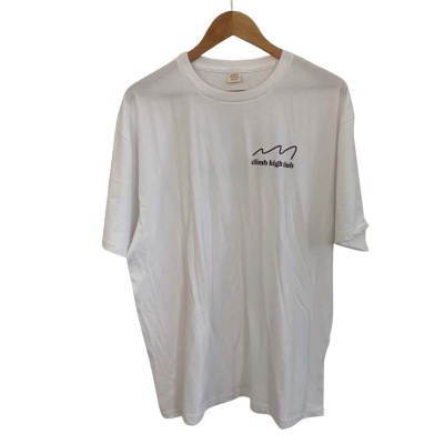 Climb High Club Size XL Short Sleeve Top White 