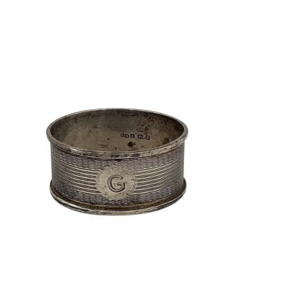 Antique Sterling Silver “G” Napkin Ring (Lion Stamp, 18.87g)