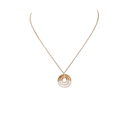 Gold Colour Pendant with Crystals Necklace
