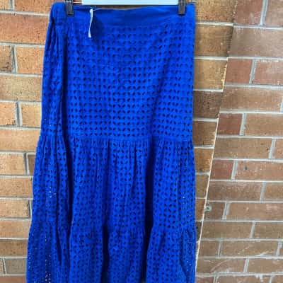 Dotti Womens  Size 10 Maxi Skirt Blue 
