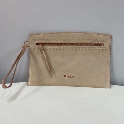Mimco Womens Clutch / Wristlet Natural / Pink  / Rose Gold 