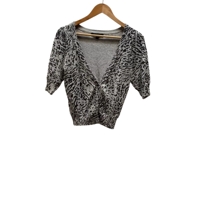 Forever New Womens  Size 12 Grey Animal Print Top 