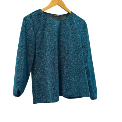 Scanlan Theodore Womens Size L Sparkly Teal Top 