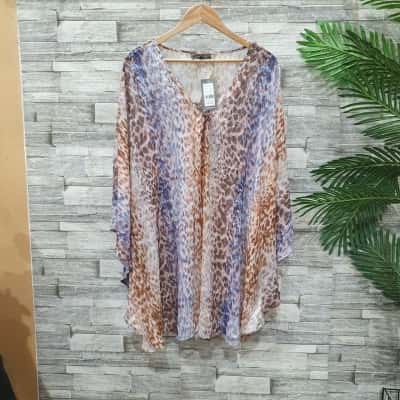 Autograph Womens  Size M Off-the-shoulder Top Animal print / Multicoloured 