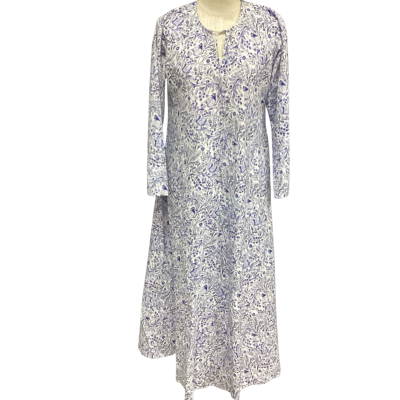  Rachel Elizabeth Interiors  Size M Long Sleeve Dress / Maxi Dress Blue / Floral / White 