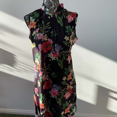  Womens  Size L Midi Dress / Shift Dress Black  / Floral 