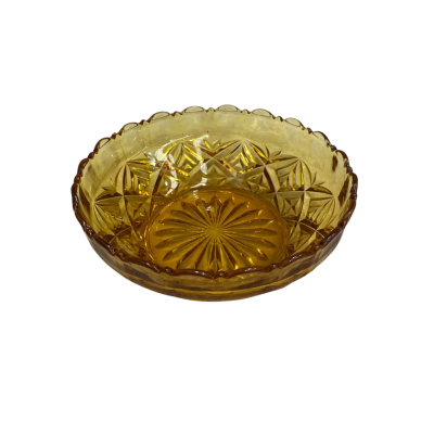 Honey gold glass dish severing bowl