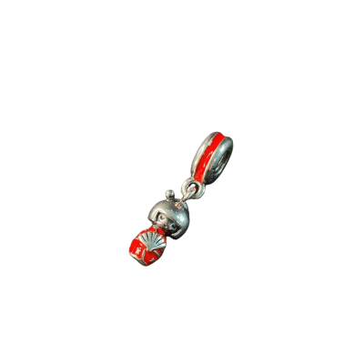 Pandora Japanese Doll Charm Sterling silver and red enamel (stamped) Red / Silver 