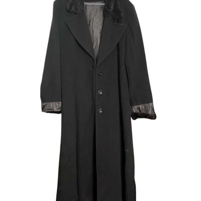  Vintage Ella Kay Women's Size M Black Wool/Cashmere Coat 