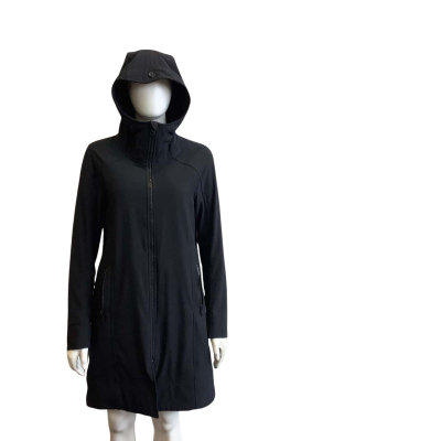 Lululemon Women's Size M Hooded Long Line Raincoat Black