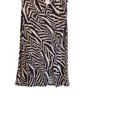 Jacqui-E Womens  Size 12 Midi Skirt Black  / Cream 