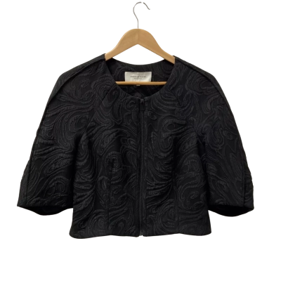 Veronika Maine Womens  Size 10 Cropped Jacket Black  