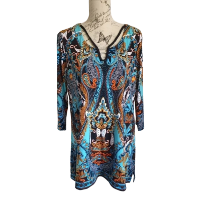 Rockmans Womens  Size L 3/4 Sleeve Top Multicoloured BNWT