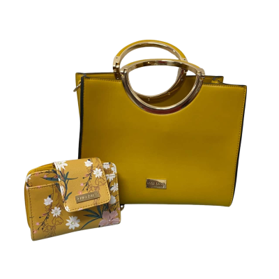 Laura Jones Womens Mustard Tote Bag and Wallet 