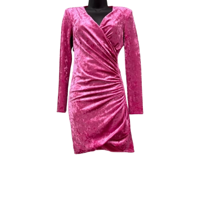 Pink velvet Bardot Dress size 8