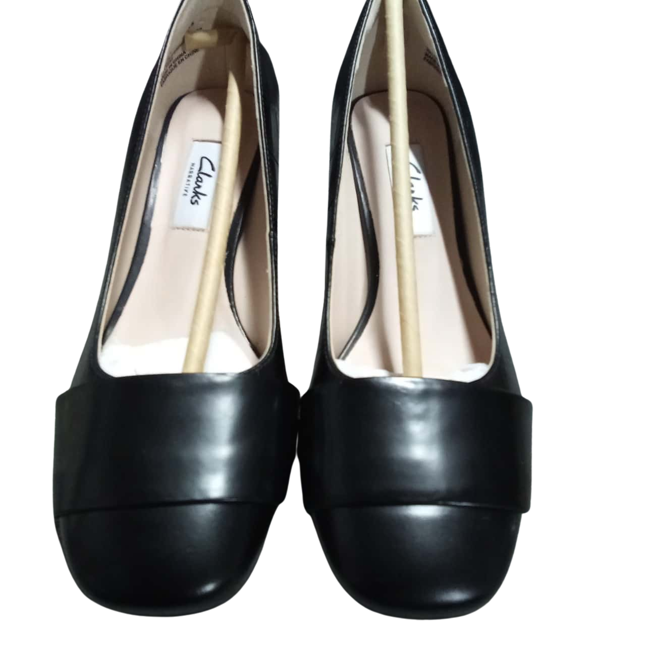 Clarks Ladies Cuban Heeled Black Shoes With Fake Crocodile Pattern Size 37 New In Box (s)