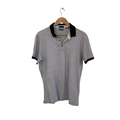 Superdry Mens  Size XL Polo Shirt Black  / Striped / White 