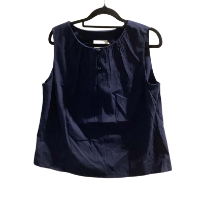  Sabrinagoh Womens Size 12 - 14 Short Sleeve Top Navy Blue Rusched Fabric RRP $139