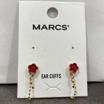 Marcs Womens Red Flower Ear Cuffs