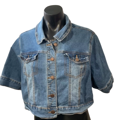 Crossroads Womens  Size 16 Short Sleeve Shirt Blue 