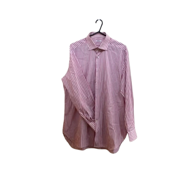  Mens  Size 43 Business Shirt Pink  / Striped / White 