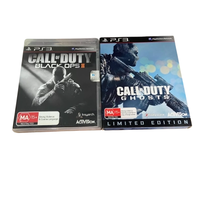 PS3 - 2x Game Bundle - Call Of Duty - Original Casing & Books - Preowned - Untested
