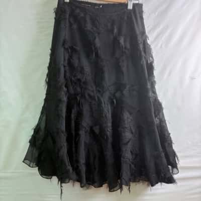 Marco Polo Womens  Size 8 A-Line Skirt Black BNWT 