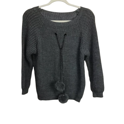  Camillia Moda Womens  Size 16 / 18 Grey Knit Jumper with Pompom Detail