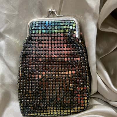  Womens Coin Clip Mesh Purse Gold/Multi