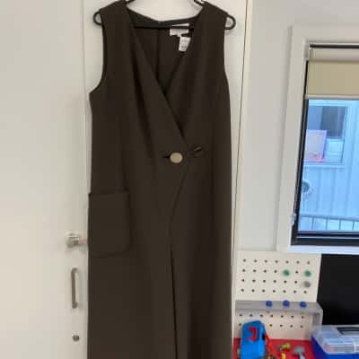 Veronika Maine Womens  Size 14 polyester Overalls Brown 
