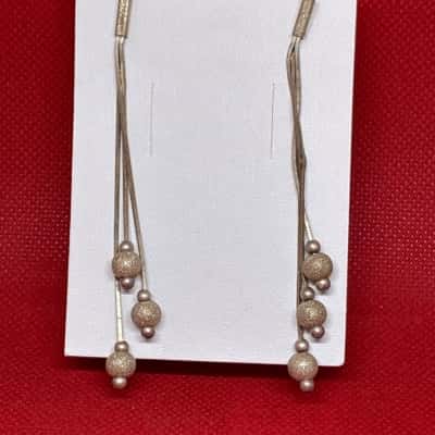 Drop Womens Earrings Silver with stardust balls