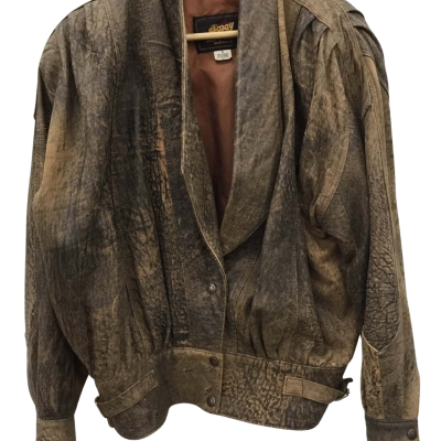 Saray Womens  Size S Leather Jacket Black  / Brown 