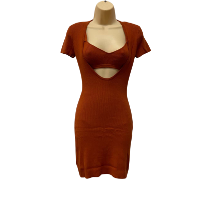 Hansen & Gretel Danique  2Pc /Bodycon Dress Size XS Ginger/Burnt Orange 