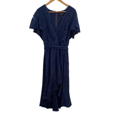 Pilgrim Womens  Size 18 Short Sleeve Dress  Navy Blue Lace