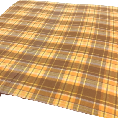 Vintage Laconia Pure New Wool Orange/Brown Blanket Satin Edged 206x245cm