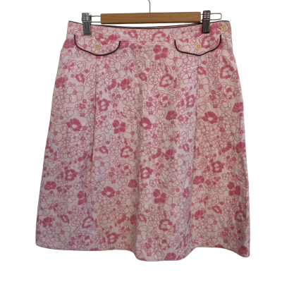 Max Mara Womens  Size XS Mini Skirt / Pleated Skirt Pink  / White 