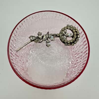Vintage Clear Rhinestone Brooch