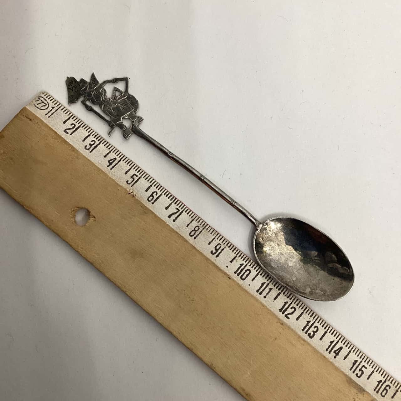 Shdo Spoon Vintage Indonesian Shadow Puppet Spoon (Possibly 925 or 800 Silver - No ...