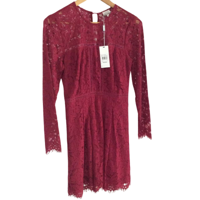Tokito Womens  Size 8 Bridesmaid Dress / Cocktail Dress / Long Sleeve Dress Maroon 
