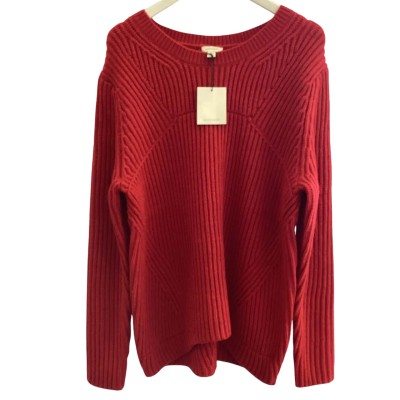 Witchery Women's Ribbed Knit Sweater – Red – Size M