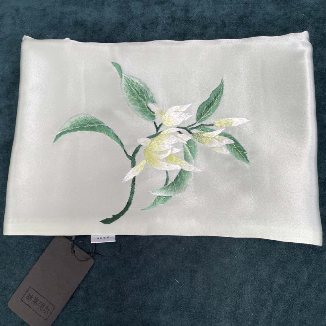 Embroidered Crane Bird Mulberry Silk Women Scarf Shawl
